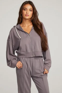 Chaser Brand Abilene Purple Sage Zip Up Hoodie Discount