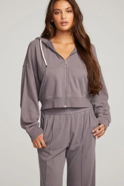 Chaser Brand Abilene Purple Sage Zip Up Hoodie Discount