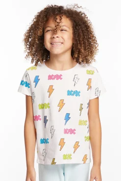 Chaser Brand AC/DC All Over Logos Girls Tee Flash Sale