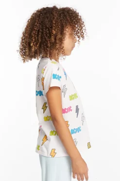 Chaser Brand AC/DC All Over Logos Girls Tee Flash Sale