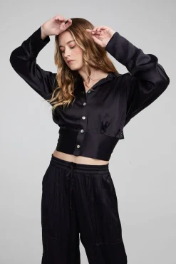 Chaser Brand Agnes Shadow Black Blouse Shop