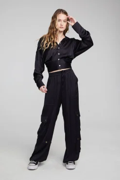 Chaser Brand Agnes Shadow Black Blouse Shop