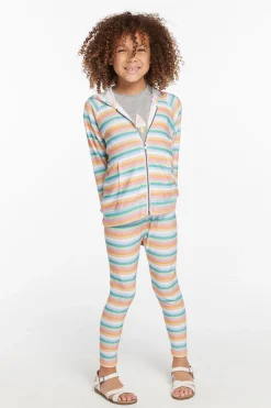Chaser Brand Alana Sunset Stripe Girls Zip Up Hoodie Best Sale