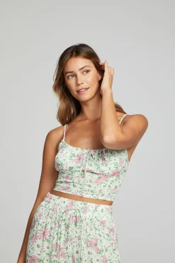 Chaser Brand Alana Tank Top - Grass Daisy Floral Fashion