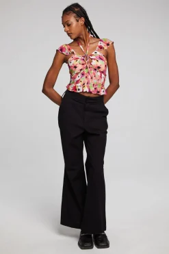 Chaser Brand Alessia Poppy Floral Blouse Hot