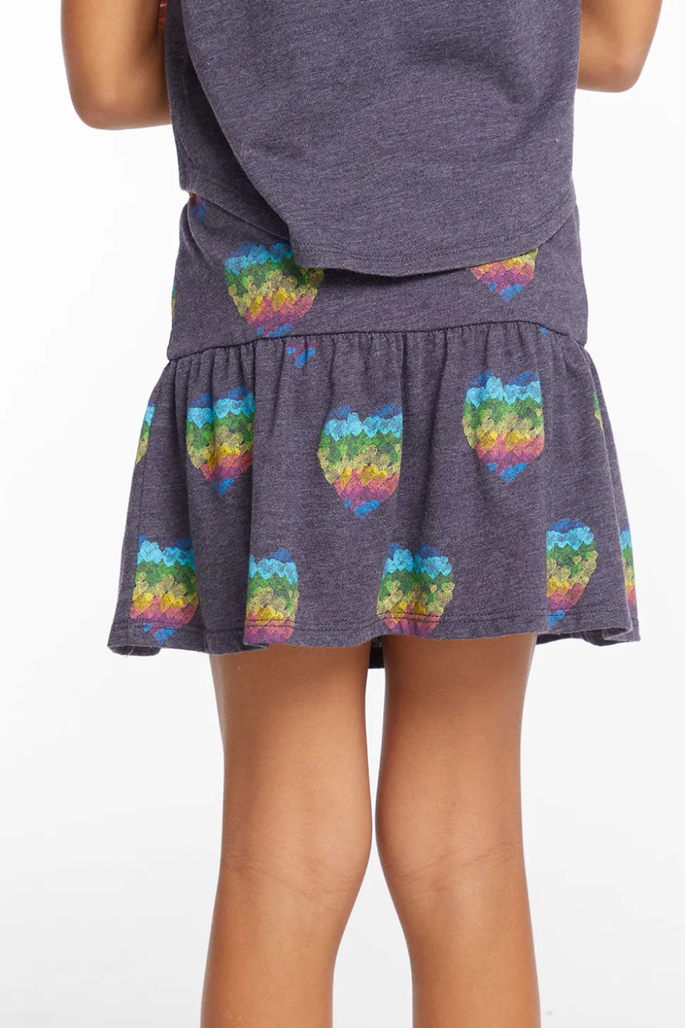 Chaser Brand All Over Hearts Girls Peplum Skort Cheap