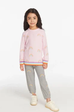 Chaser Brand All Over Rainbow Girls Pullover Best Sale