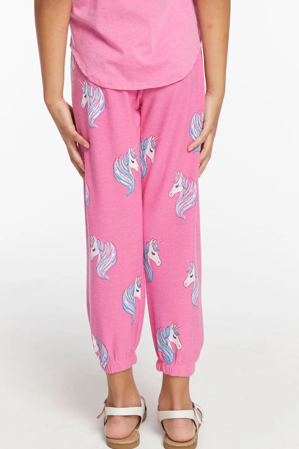 Chaser Brand All Over Unicorn Girls Cozy Knit Sweatpant Outlet