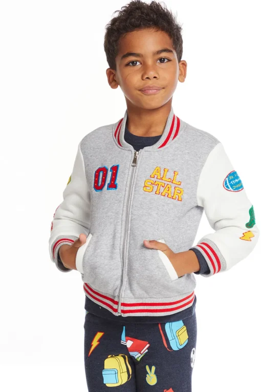 Chaser Brand All Star Varsity Patches Boys Jacket Fashion