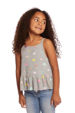 Chaser Brand Amelia Waffle Knit Embroidery Flowers Tank Top Cheap
