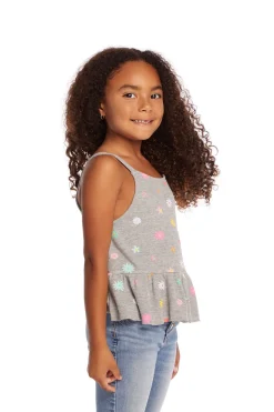 Chaser Brand Amelia Waffle Knit Embroidery Flowers Tank Top Cheap