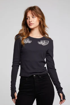 Chaser Brand Angel Wings Long Sleeve Fashion