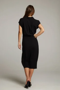 Chaser Brand Atlantic True Black Midi Dress Flash Sale