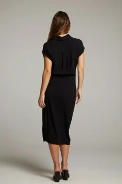 Chaser Brand Atlantic True Black Midi Dress Flash Sale