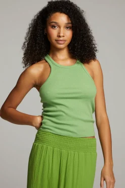 Chaser Brand August Piquant Green Tank Top Best Sale