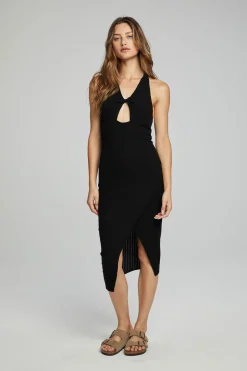 Chaser Brand Balboa Midi Dress - Black Onyx Cheap