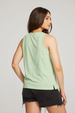 Chaser Brand Basic Quiet Green Slit Tank New