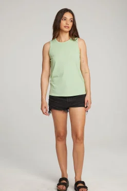 Chaser Brand Basic Quiet Green Slit Tank New