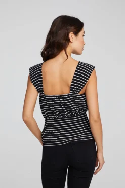 Chaser Brand Bayshore Tank Top - Black And White Stripe Discount