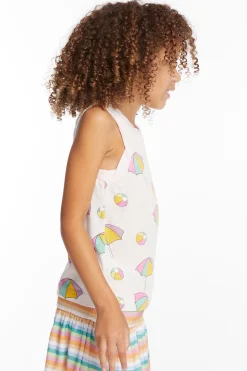 Chaser Brand Beach Balls & Umbrellas Girls Tank Top Hot