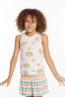 Chaser Brand Beach Balls & Umbrellas Girls Tank Top Hot