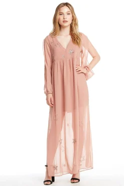 Chaser Brand BEADED STAR L/S V NECK MAXI DRESS Best