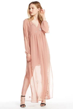 Chaser Brand BEADED STAR L/S V NECK MAXI DRESS Best