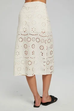 Chaser Brand Belle Midi Skirt - Gardenia Discount