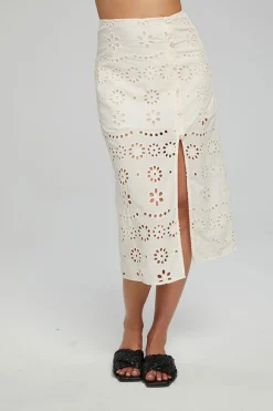 Chaser Brand Belle Midi Skirt - Gardenia Discount