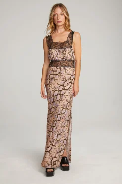 Chaser Brand Belle Python Print Maxi Dress New