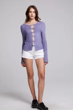 Chaser Brand Bianca Violet Sweater Cheap