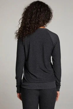 Chaser Brand Black Long Sleeve Raglan Pullover Fashion