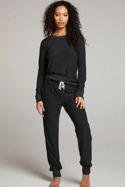 Chaser Brand Black Long Sleeve Raglan Pullover Fashion