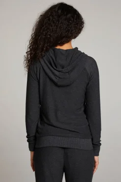 Chaser Brand Black Long Sleeve Raglan Zip Up Hoodie Online
