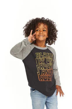 Chaser Brand Blame Rock And Roll Baseball Tee Store