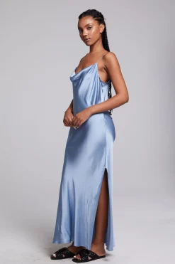 Chaser Brand Bleeker Blue Grotto Midi Dress Clearance