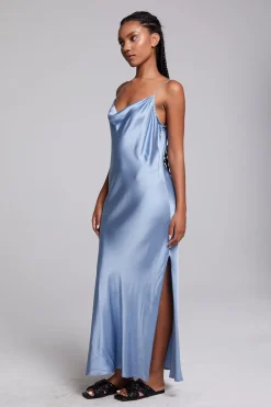 Chaser Brand Bleeker Blue Grotto Midi Dress Clearance