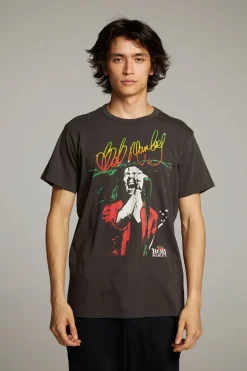 Chaser Brand Bob Marley Live On Stage Crew Neck Tee Discount