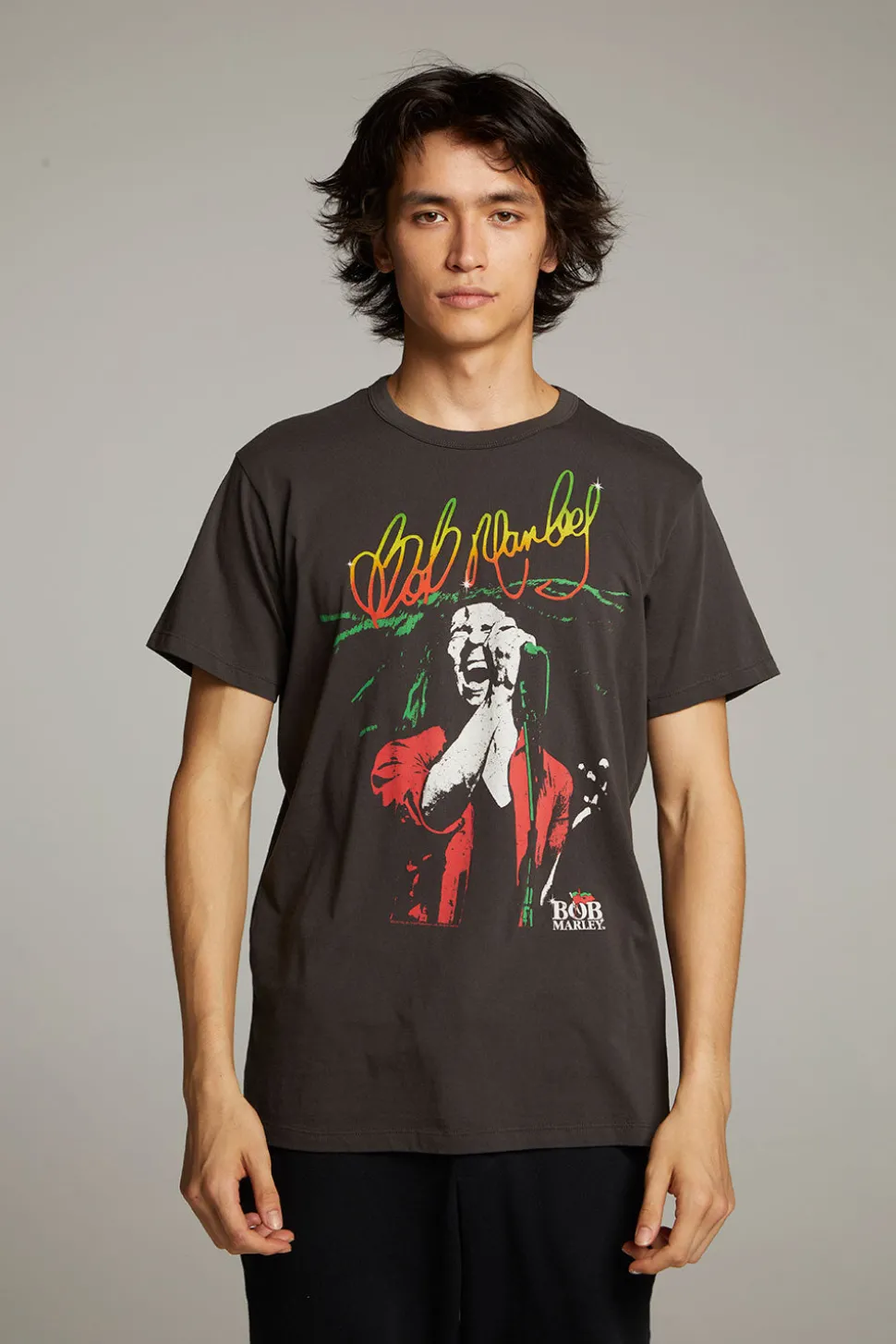 Chaser Brand Bob Marley Live On Stage Crew Neck Tee Discount