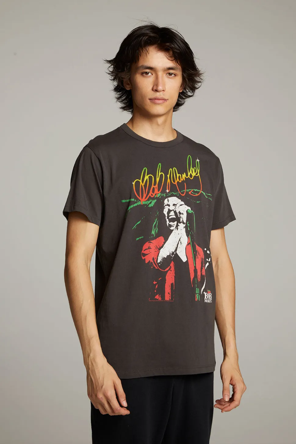 Chaser Brand Bob Marley Live On Stage Crew Neck Tee Discount