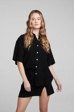 Chaser Brand Bocelli Beverly Pinstripe Button Down Flash Sale