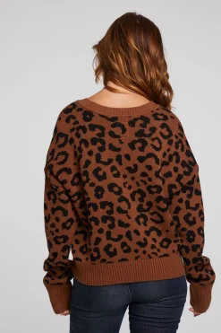 Chaser Brand Bolinas Leopard Print Pullover Best Sale