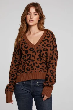 Chaser Brand Bolinas Leopard Print Pullover Best Sale