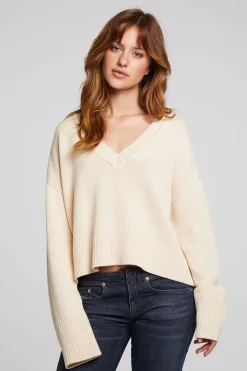 Chaser Brand Bolinas Whitecap Grey Pullover New