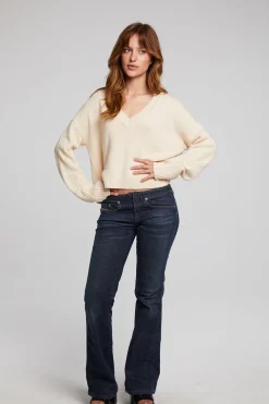 Chaser Brand Bolinas Whitecap Grey Pullover New