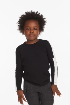 Chaser Brand Bolt Crew Neck Licorice Long Sleeve Tee Flash Sale