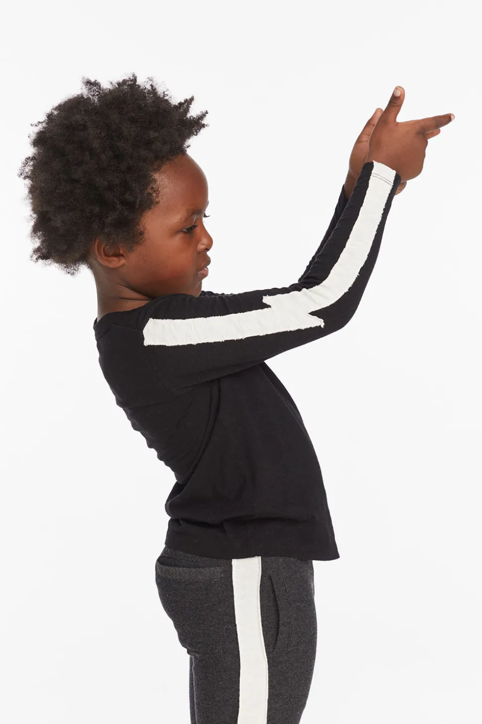 Chaser Brand Bolt Crew Neck Licorice Long Sleeve Tee Flash Sale