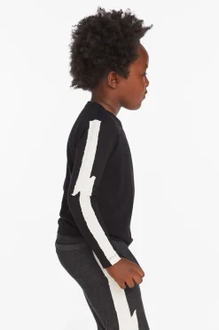 Chaser Brand Bolt Crew Neck Licorice Long Sleeve Tee Flash Sale