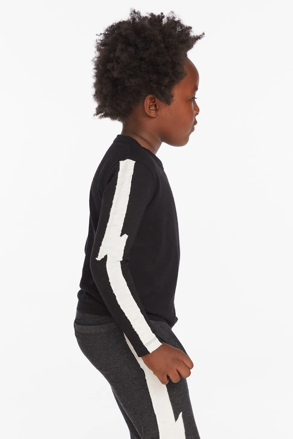 Chaser Brand Bolt Crew Neck Licorice Long Sleeve Tee Flash Sale