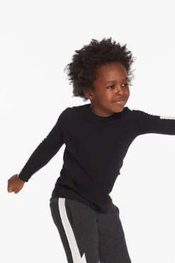 Chaser Brand Bolt Crew Neck Licorice Long Sleeve Tee Flash Sale